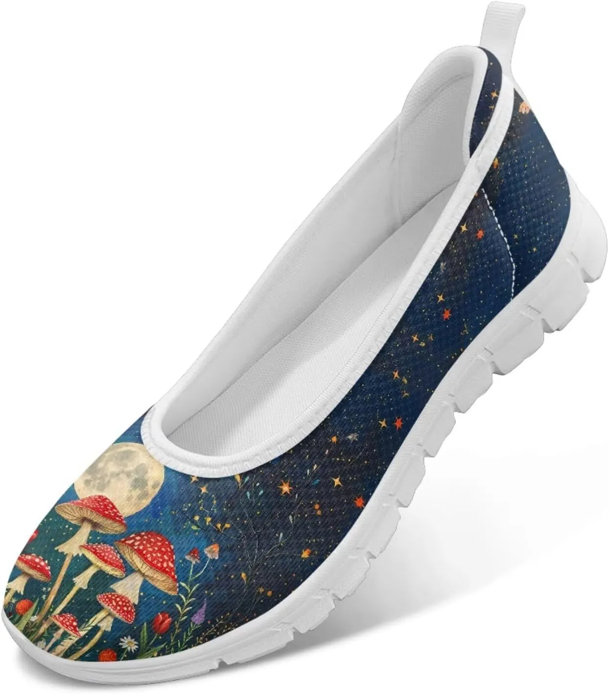 Natural Plant Womens Walking Shoes Slip On Shoes Sneakers Casual Athletic Running Lightweight Breathable