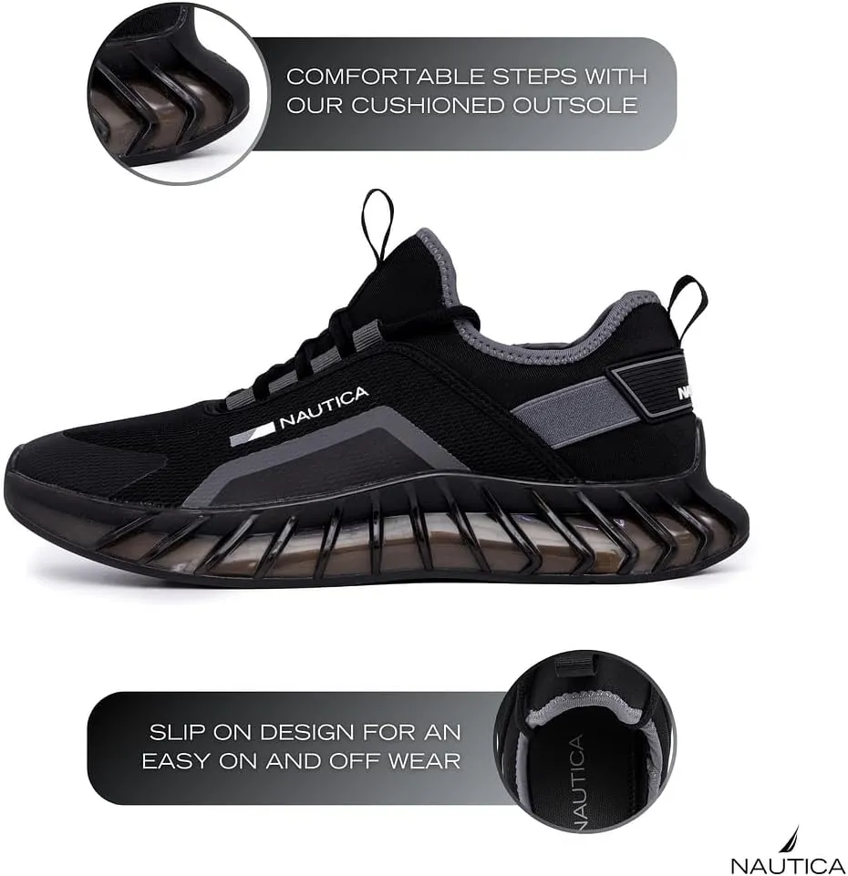 Nautica Men's Casual Fashion Sneakers – Lightweight Lace-Up Athletic Walking Shoes for Gym & Tennis, Comfortable