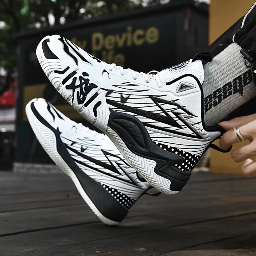 NCNDB Unisex Fashion Basketball Shoes High Top Anti Slip Sneakers Breathable Running Sports Shoes