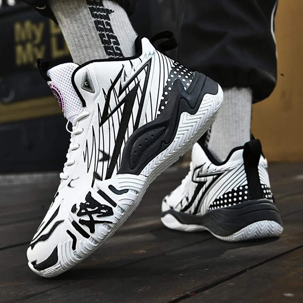 NCNDB Unisex Fashion Basketball Shoes High Top Anti Slip Sneakers Breathable Running Sports Shoes