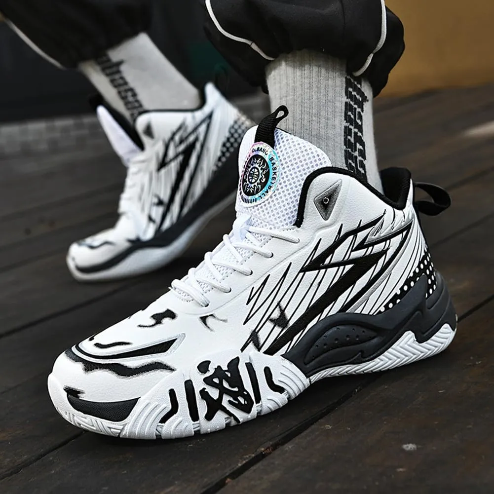 NCNDB Unisex Fashion Basketball Shoes High Top Anti Slip Sneakers Breathable Running Sports Shoes