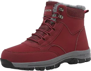 Non Slip Snow Boots for Men Fleece Lined Warm Ankle Boots Lace Up Cold Proof Winter Boots Insulated Rain Boots for Men