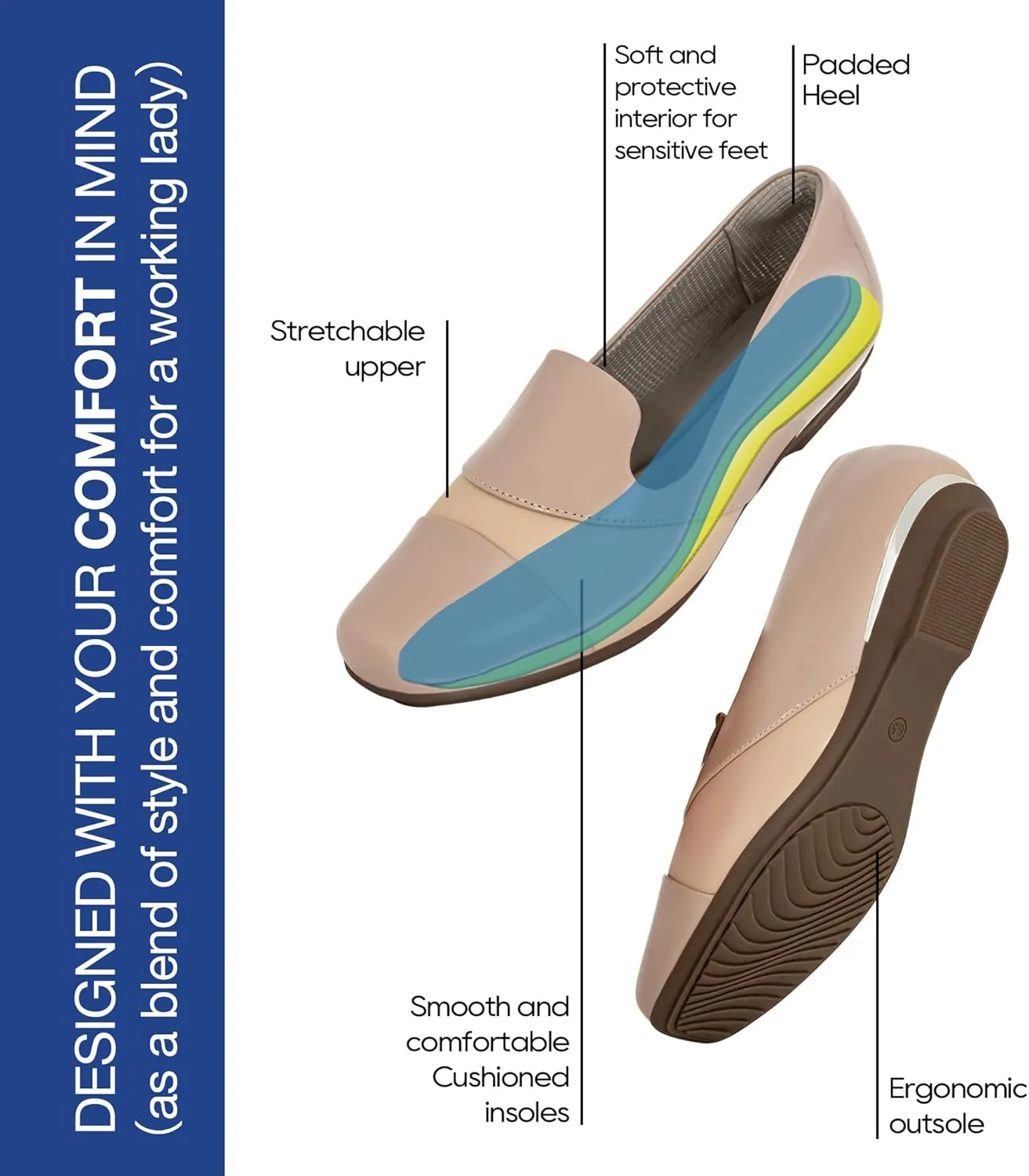 Ortho rest Women Orthopedic Dress Shoes Bunions Loafers Slip On Orthotic Shoes