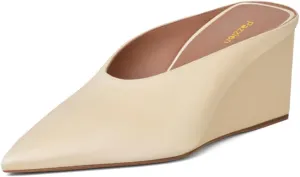 Pazzion Women's Closed Pointed Toe Mid Low Heel Clogs Mule Slip On Wedges Slides Sandals Casual Daily Slippers Shoes Size 4-16 US