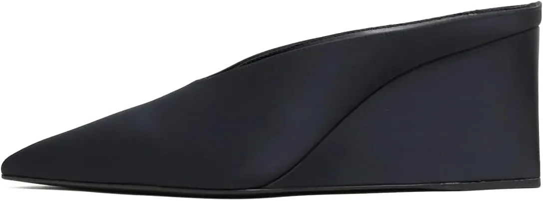 Pazzion Women's Closed Pointed Toe Mid Low Heel Clogs Mule Slip On Wedges Slides Sandals Casual Daily Slippers Shoes Size 4-16 US