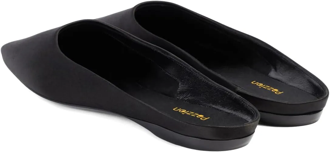 Pazzion Women's Comfy Closed Square Toe Flats Mules Slip On Backless Clogs Slippers Dress Event Daily Shoes Size 4-16 US