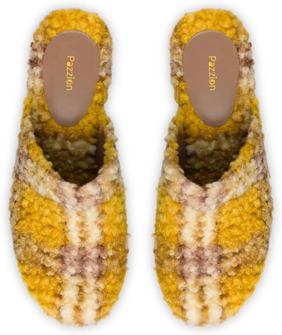 Pazzion Womens Comfy Thick Platform Closed Rounded Toe Mules Clogs Slip On Chunky High Heel Slipper Versatile Indoor Shopping Shoe Size 4-16 US
