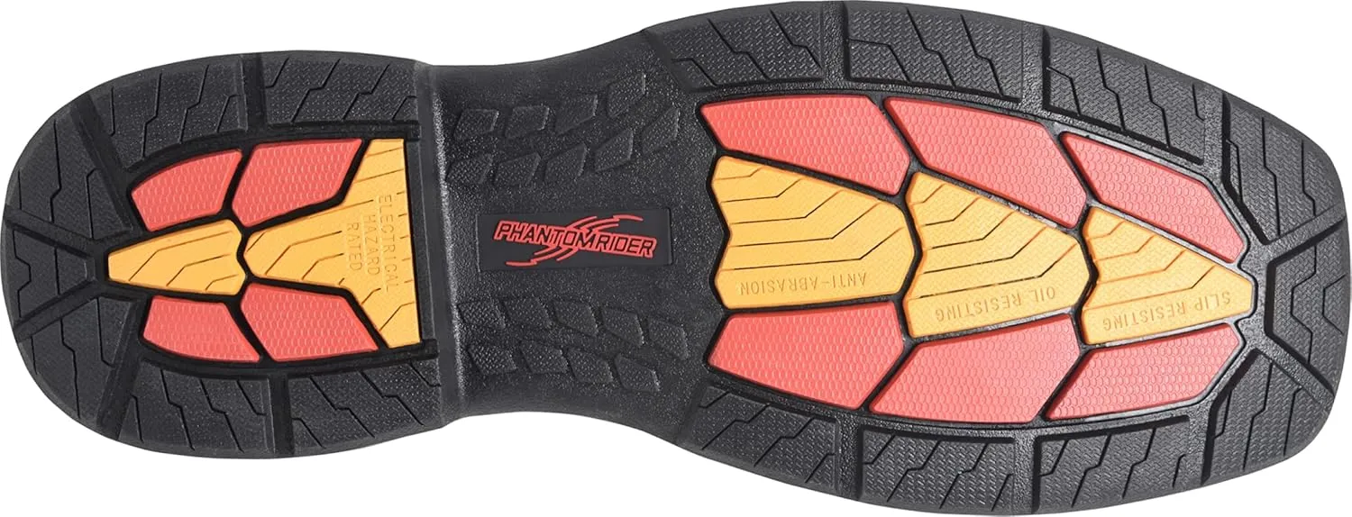 PHANTOM RIDER Crestone 6" Romeo Wide Square Toe Work Boots for Men with Carib Dusky Leather Upper, Oil- and Slip-Resistant Outsole, EH-Rated Work Boot