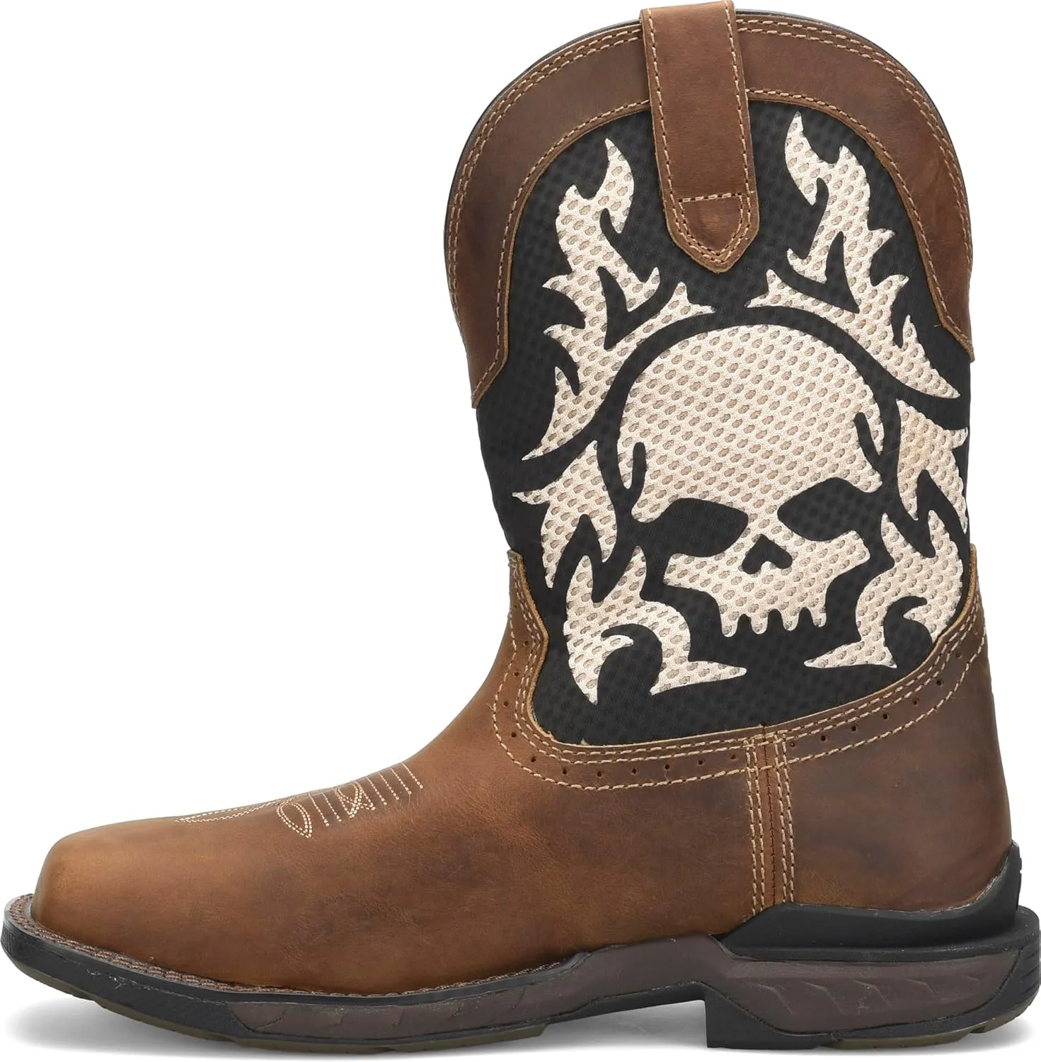 PHANTOM RIDER DOUBLE-H Witness 11" Wide Square Composite Toe Roper Boots for Men with Thomas Brown Leather and Original Design Textile and TPU Shaft