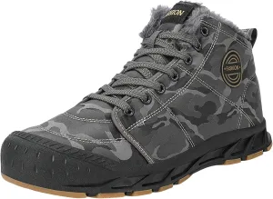Plush Thermal Boots for Men Fleece Lined Warm Non Slip Snow Boots Outdoor Flat Bottom Sport Shoes Snow Boots