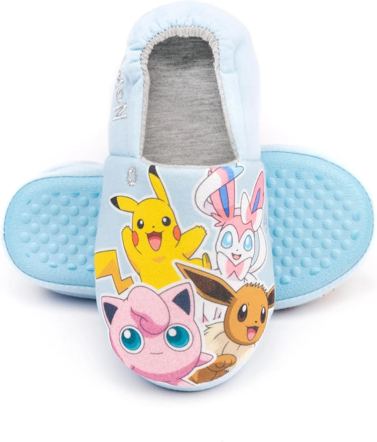 Pokemon Slippers Girls Kids Pikachu Sylveon Evee Blue Shoes Loafers