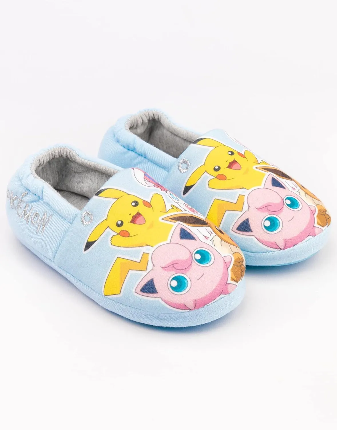 Pokemon Slippers Girls Kids Pikachu Sylveon Evee Blue Shoes Loafers