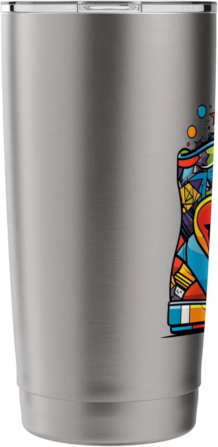 Pop art sneakers with hearts and stars Stainless Steel Insulated Tumbler