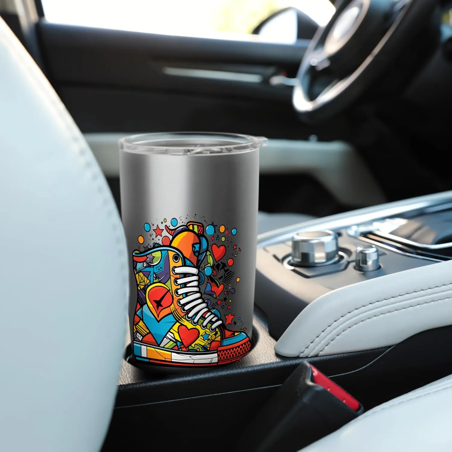 Pop art sneakers with hearts and stars Stainless Steel Insulated Tumbler