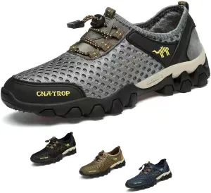 Portable Tied Orthopedic Hiking Quick-Drying Sneakers for Mens,Casual Jogging Walking Shoes with Arch Support for Flat Feet,Outdoor Fashion Non- Slip Sneakers for Running,Driving