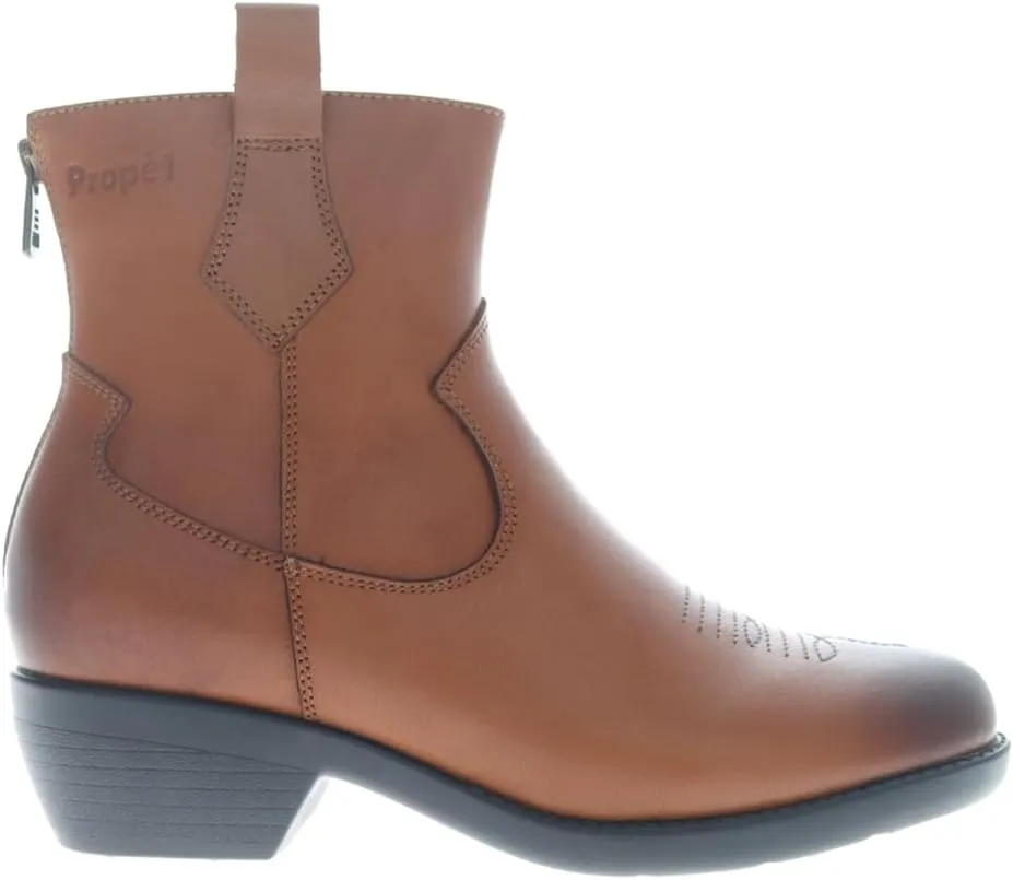 Propet Womens Maisie Round Toe Zippered Casual Boots Ankle Low Heel 1-2" - Black
