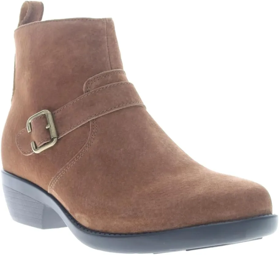 Propet Womens Memphis Round Toe Zippered Casual Boots Ankle Low Heel 1-2" - Brown
