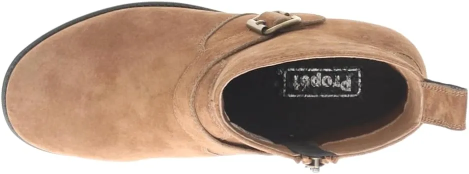 Propet Womens Memphis Round Toe Zippered Casual Boots Ankle Low Heel 1-2" - Brown
