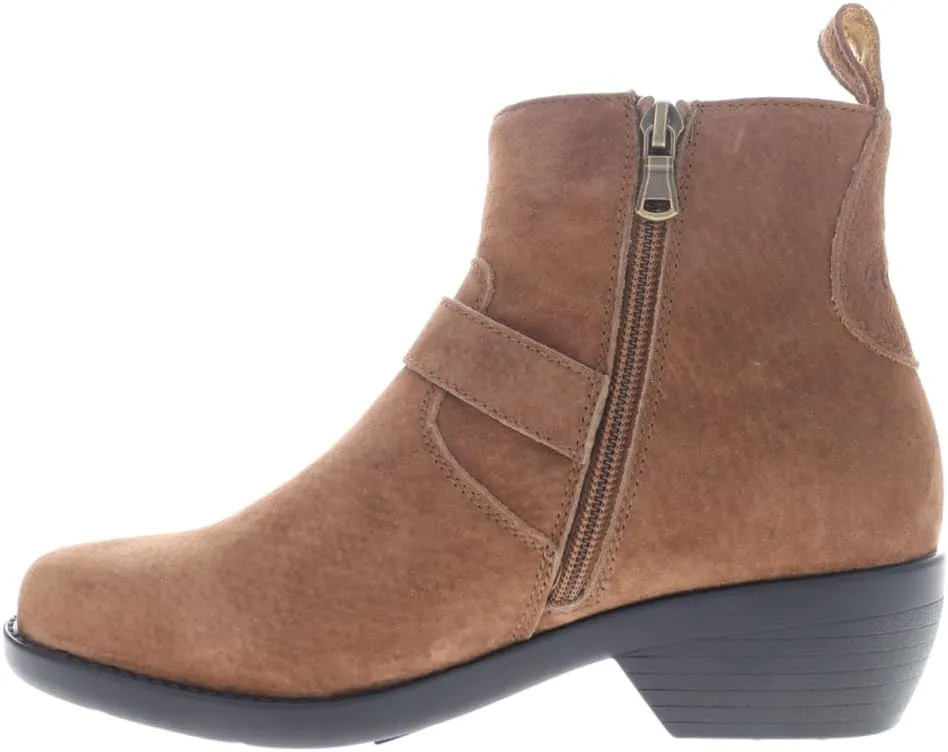 Propet Womens Memphis Round Toe Zippered Casual Boots Ankle Low Heel 1-2" - Brown