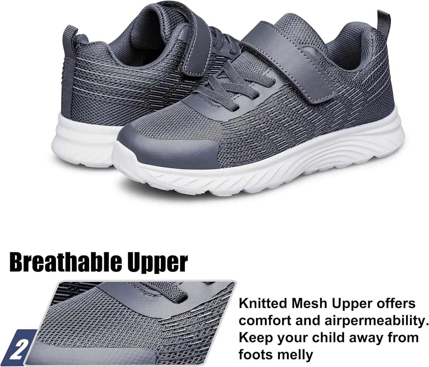 Raoendis Boys Girls Sneakers Kids Shoes Lightweight Breathable Athletic Running Tennis Fitness Shoes for Unisex Toddler/Little Kid/Big Kid