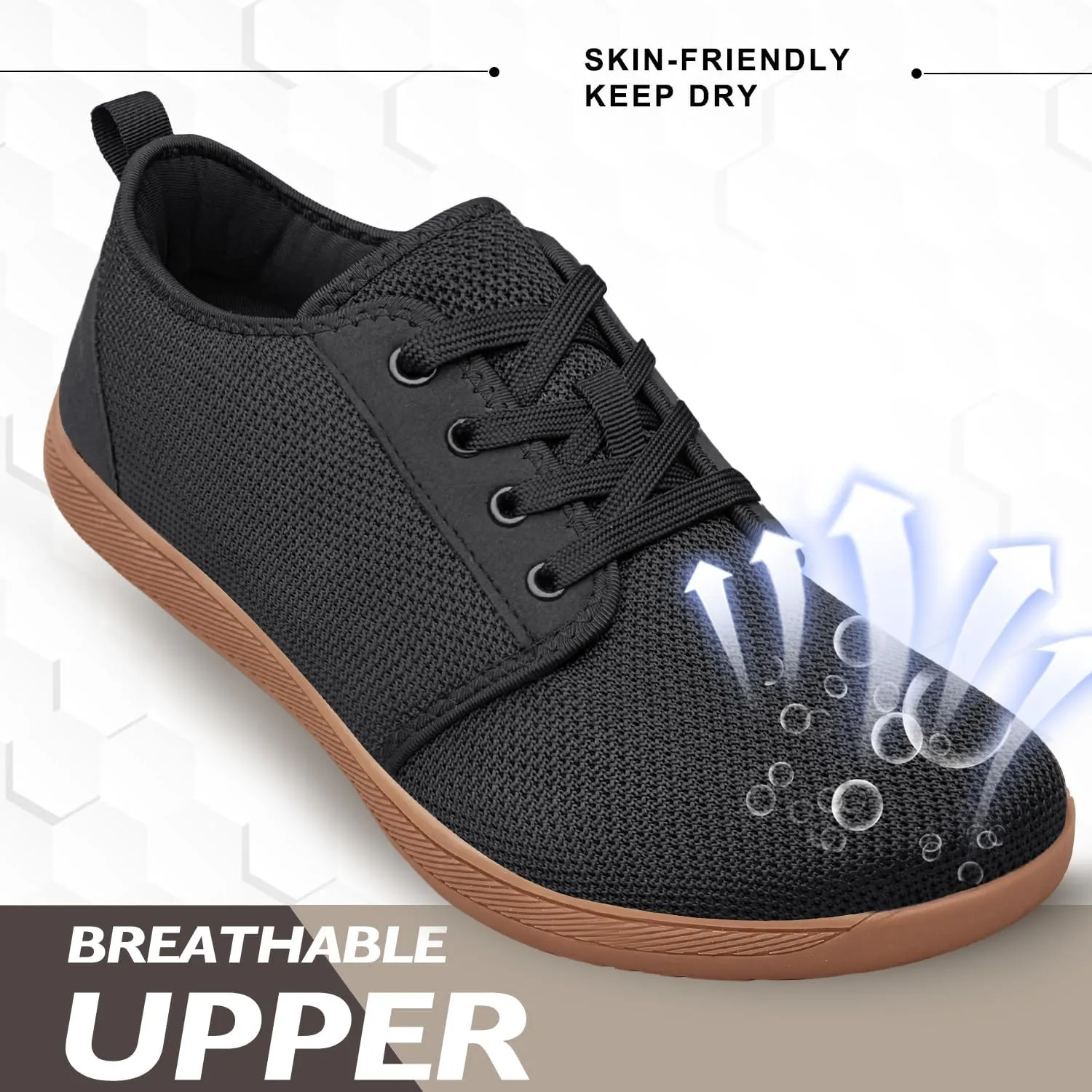 Raoendis Mens Walking Shoes Wide Toe Box Barefoot Shoes Minimalist Zero Drop Shoes Breathable Fashion Sneakers