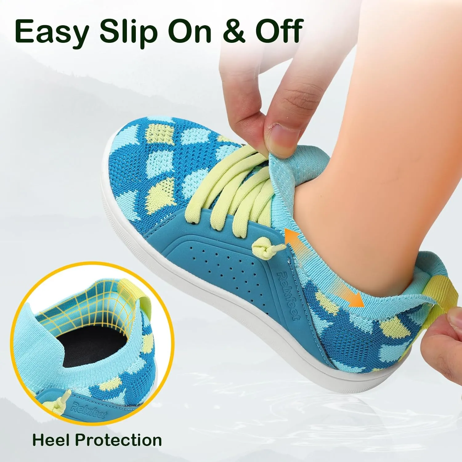 relxfeet Toddler Shoes Boys Girls Wide Barefoot Slip On Walking Tennis Sneakers