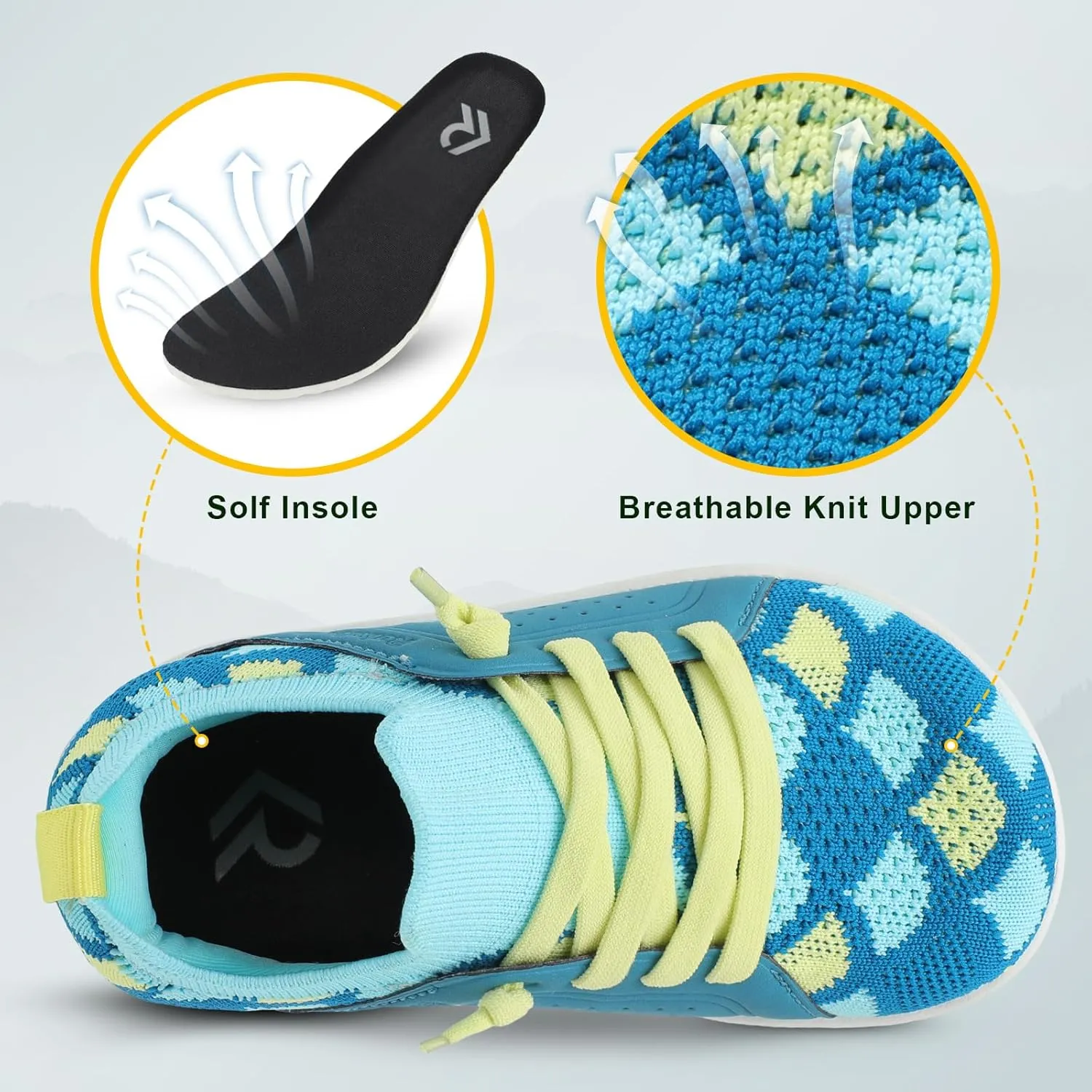 relxfeet Toddler Shoes Boys Girls Wide Barefoot Slip On Walking Tennis Sneakers