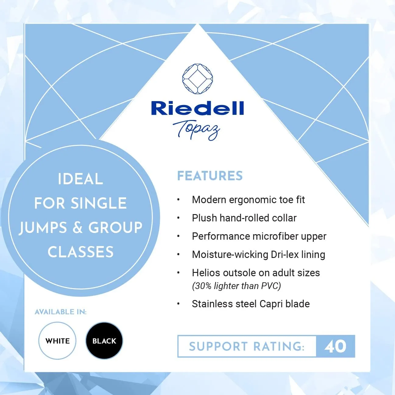 Riedell Topaz Junior Ice Skates - Competitive Figure Ice Skates with Stainless Steel Capri Blade