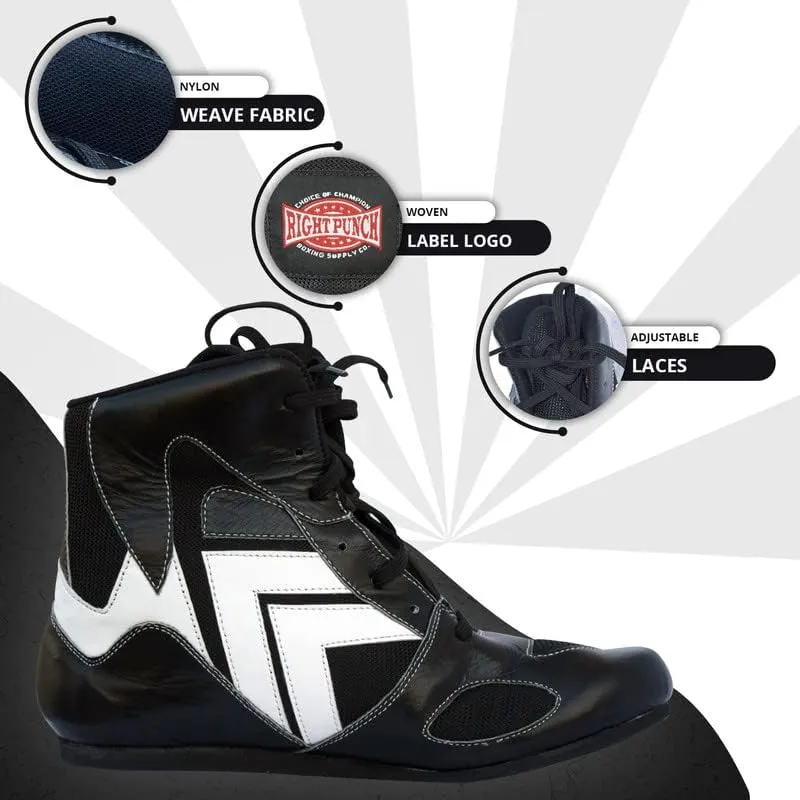 Rightpunch Breathable Professional Wrestling Shoes for Men, Women | Non-Slip Lightweight Boxing Shoes with Rubber Sole