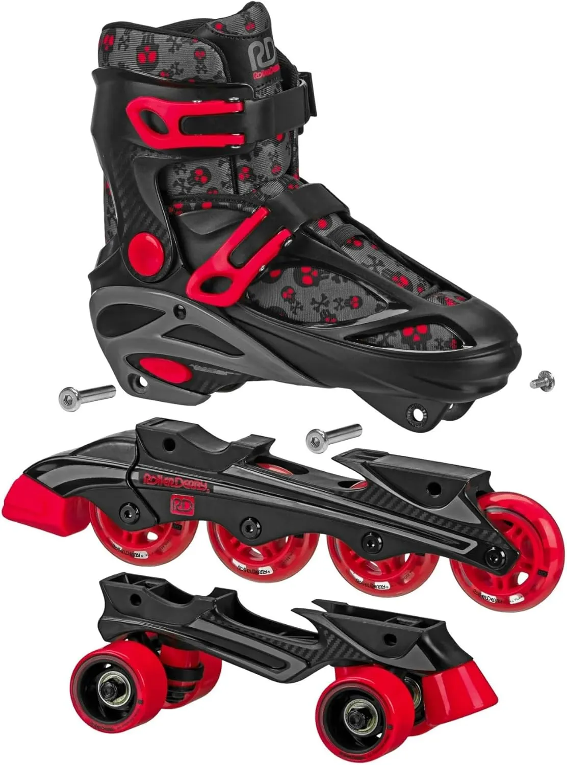 Roller Derby Falcon 2-in-1 Combo Quad and Inline Skates for Kids, Adjustable Sizing