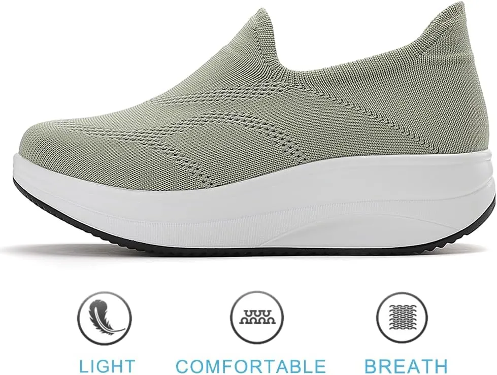 RUIDENG Loafers for Women Comfortable | Women's Walking Shoes Everyday Working | 2 Inch Rocker Bottom