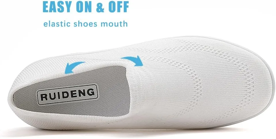 RUIDENG Loafers for Women Comfortable | Women's Walking Shoes Everyday Working | 2 Inch Rocker Bottom