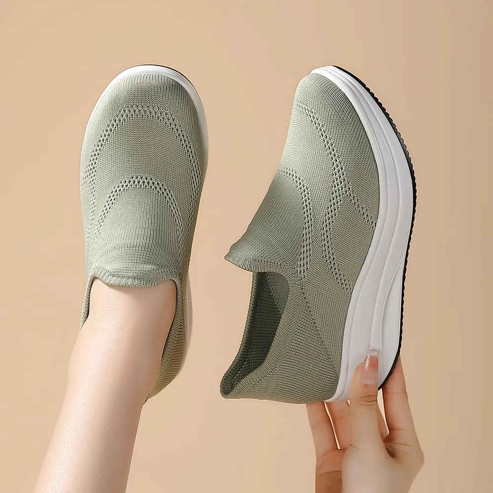 RUIDENG Loafers for Women Comfortable | Women's Walking Shoes Everyday Working | 2 Inch Rocker Bottom