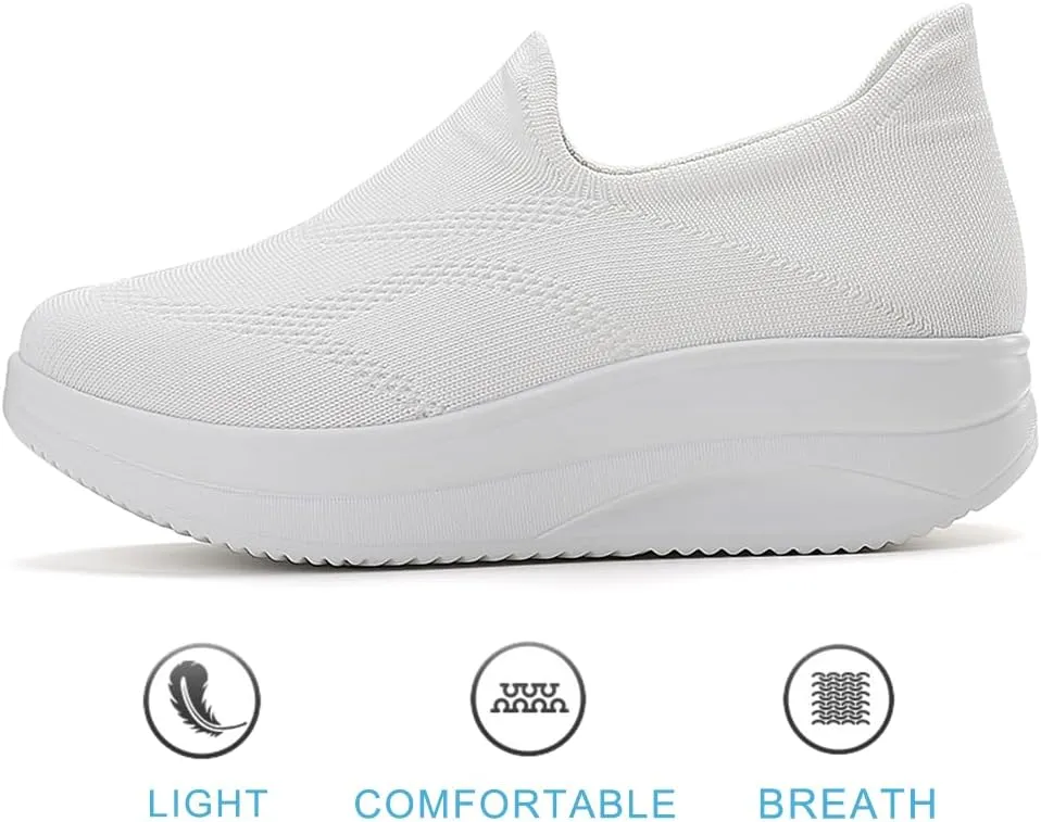 RUIDENG Loafers for Women Comfortable | Women's Walking Shoes Everyday Working | 2 Inch Rocker Bottom