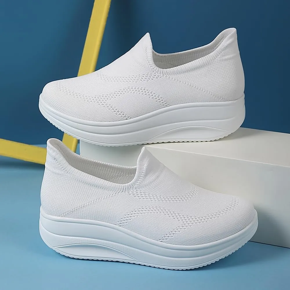RUIDENG Loafers for Women Comfortable | Women's Walking Shoes Everyday Working | 2 Inch Rocker Bottom