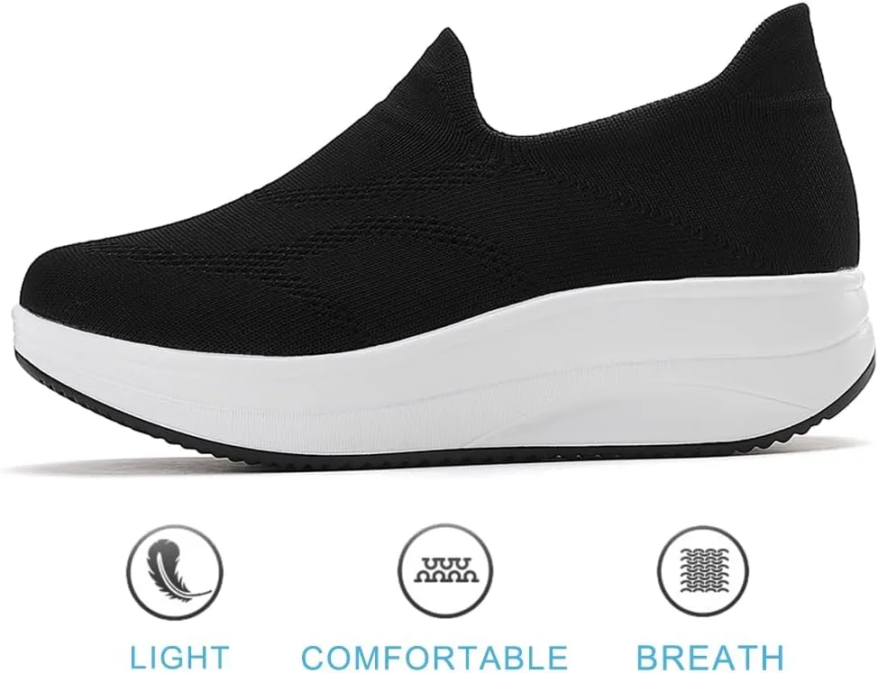 RUIDENG Loafers for Women Comfortable | Women's Walking Shoes Everyday Working | 2 Inch Rocker Bottom