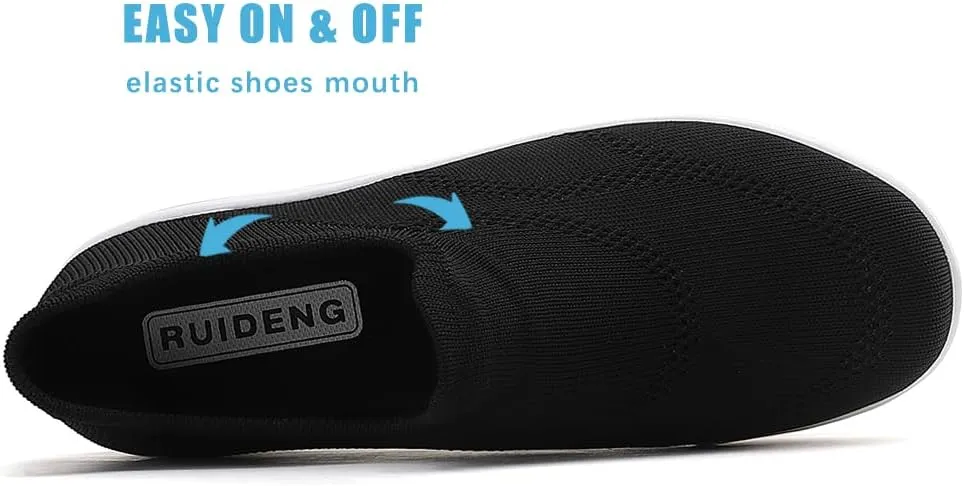 RUIDENG Loafers for Women Comfortable | Women's Walking Shoes Everyday Working | 2 Inch Rocker Bottom