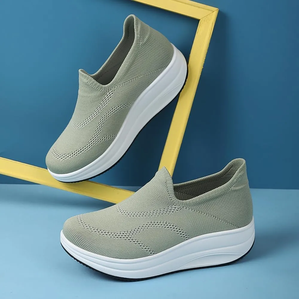 RUIDENG Loafers for Women Comfortable | Women's Walking Shoes Everyday Working | 2 Inch Rocker Bottom