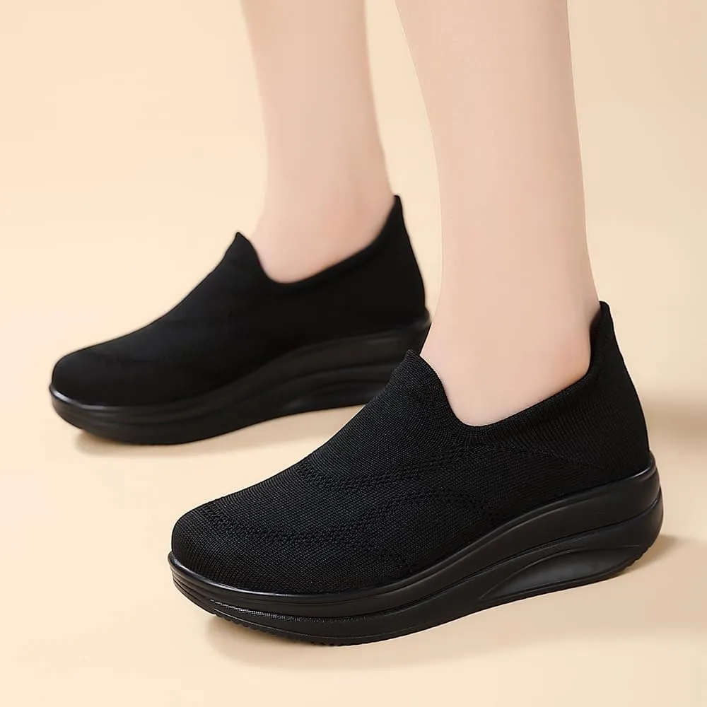 RUIDENG Loafers for Women Comfortable | Women's Walking Shoes Everyday Working | 2 Inch Rocker Bottom