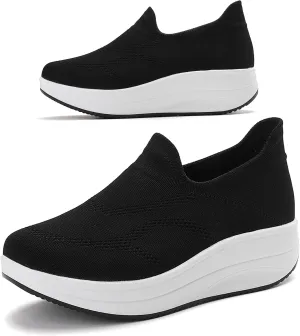 RUIDENG Loafers for Women Comfortable | Women's Walking Shoes Everyday Working | 2 Inch Rocker Bottom