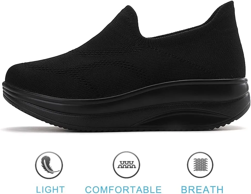 RUIDENG Loafers for Women Comfortable | Women's Walking Shoes Everyday Working | 2 Inch Rocker Bottom