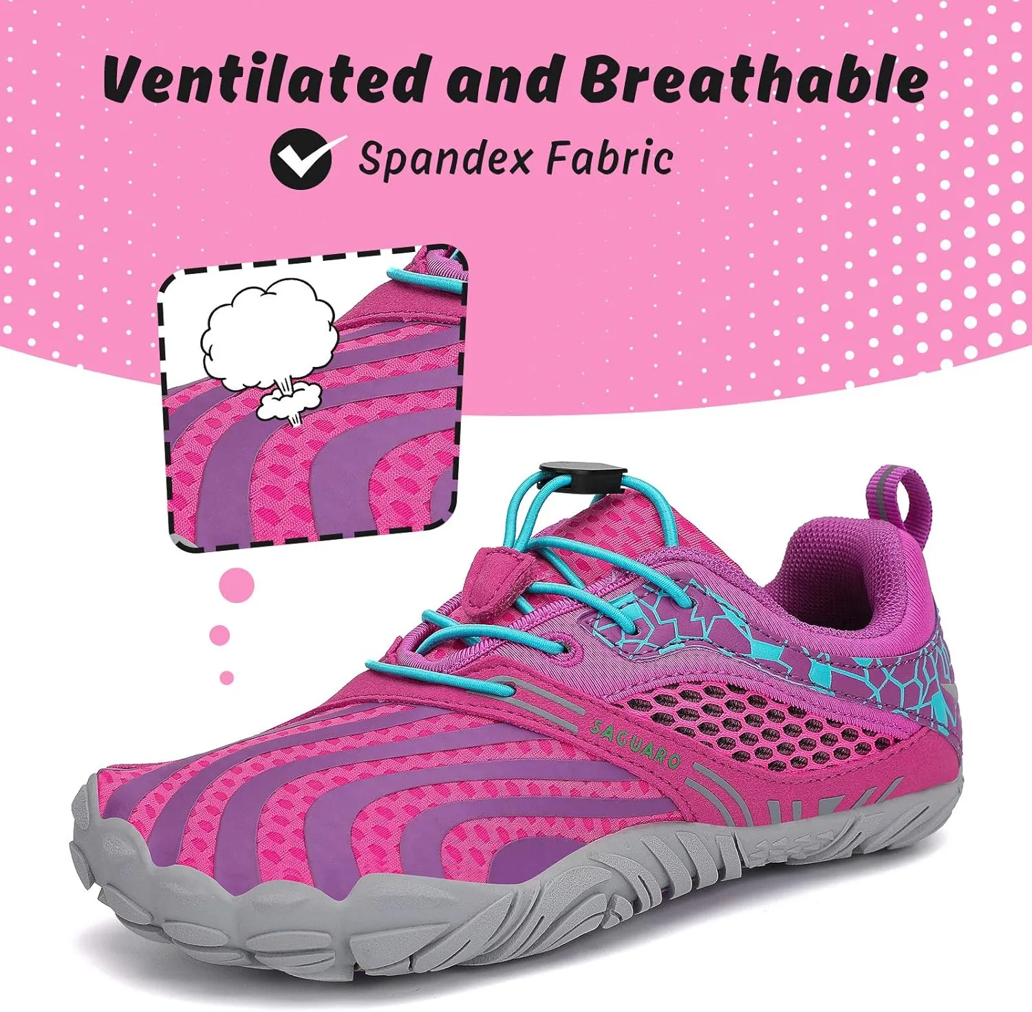 SAGUARO Kids' Barefoot Shoes Boys Girls Quick Dry Aqua Athletic Sneakers Lightweight Sport Footwear Toddler Water Shoes