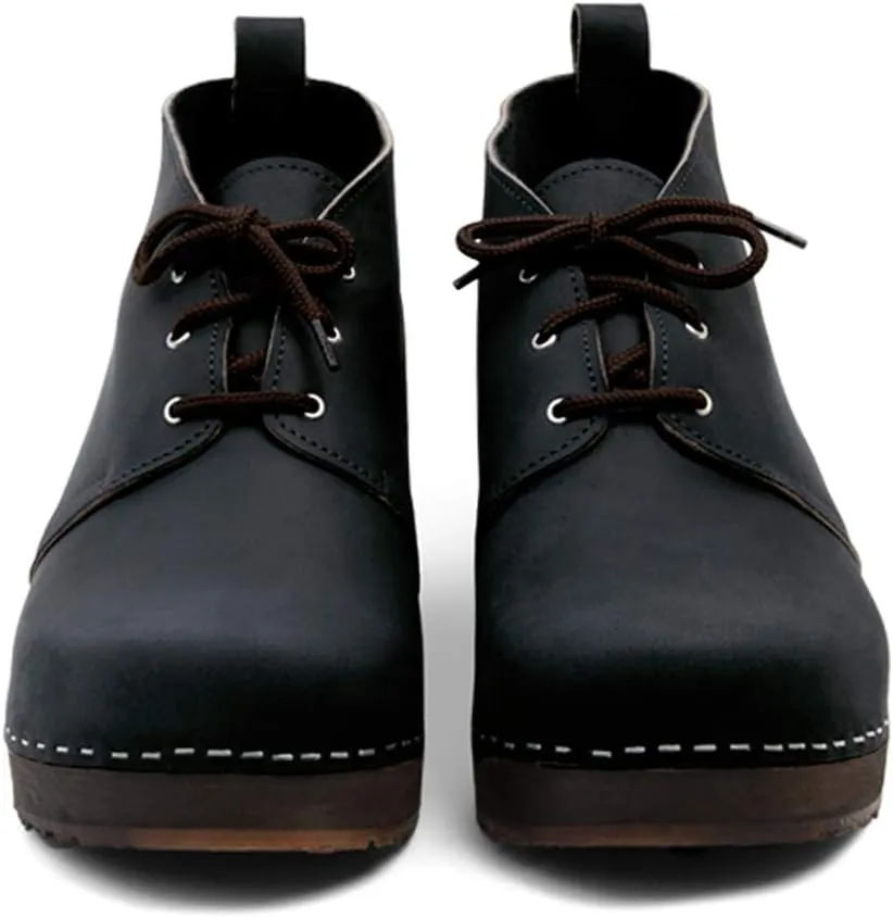 Sandgrens Handmade Swedish Wood Clogs for Men, Low Heel Boots | Chukka