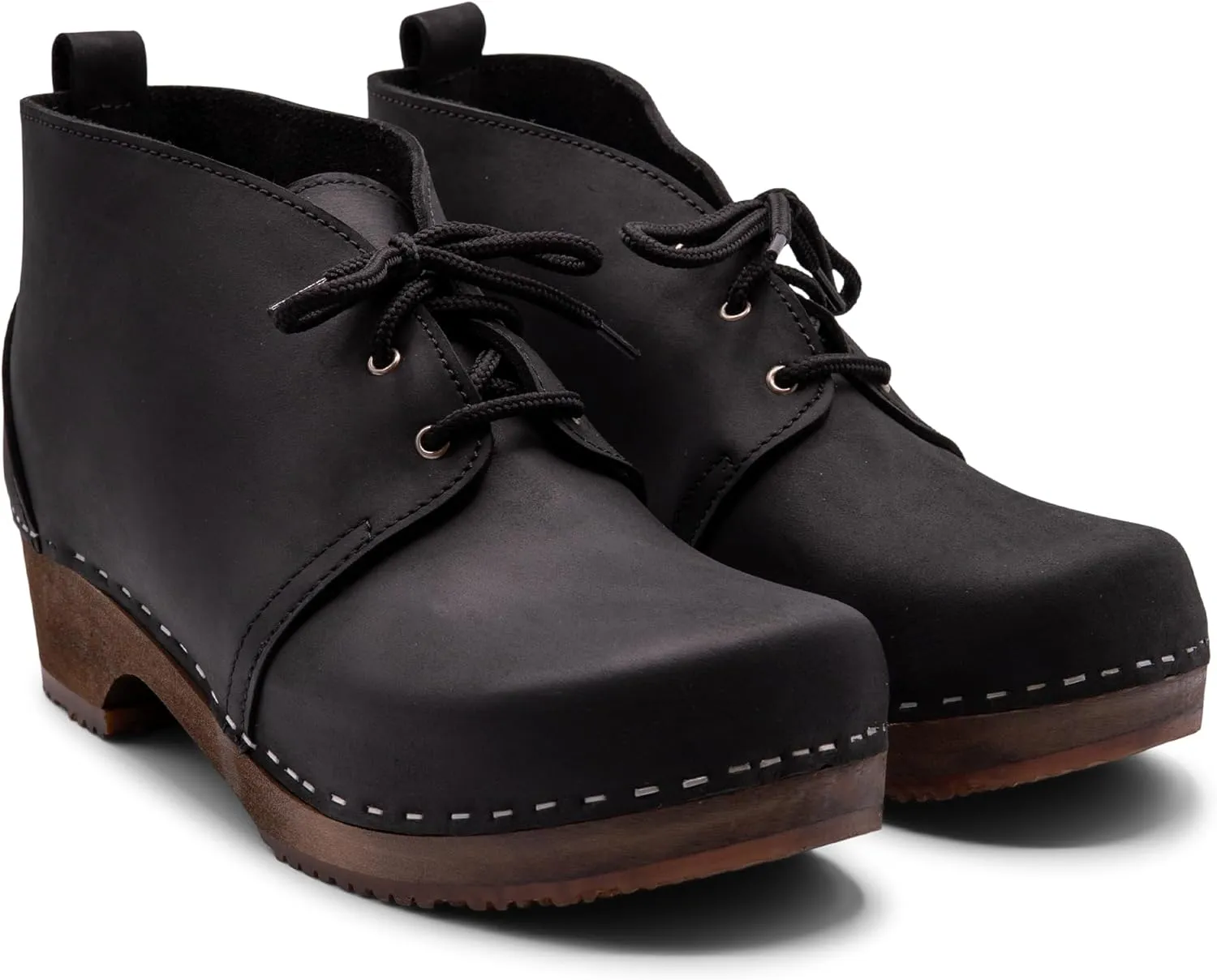 Sandgrens Handmade Swedish Wood Clogs for Men, Low Heel Boots | Chukka