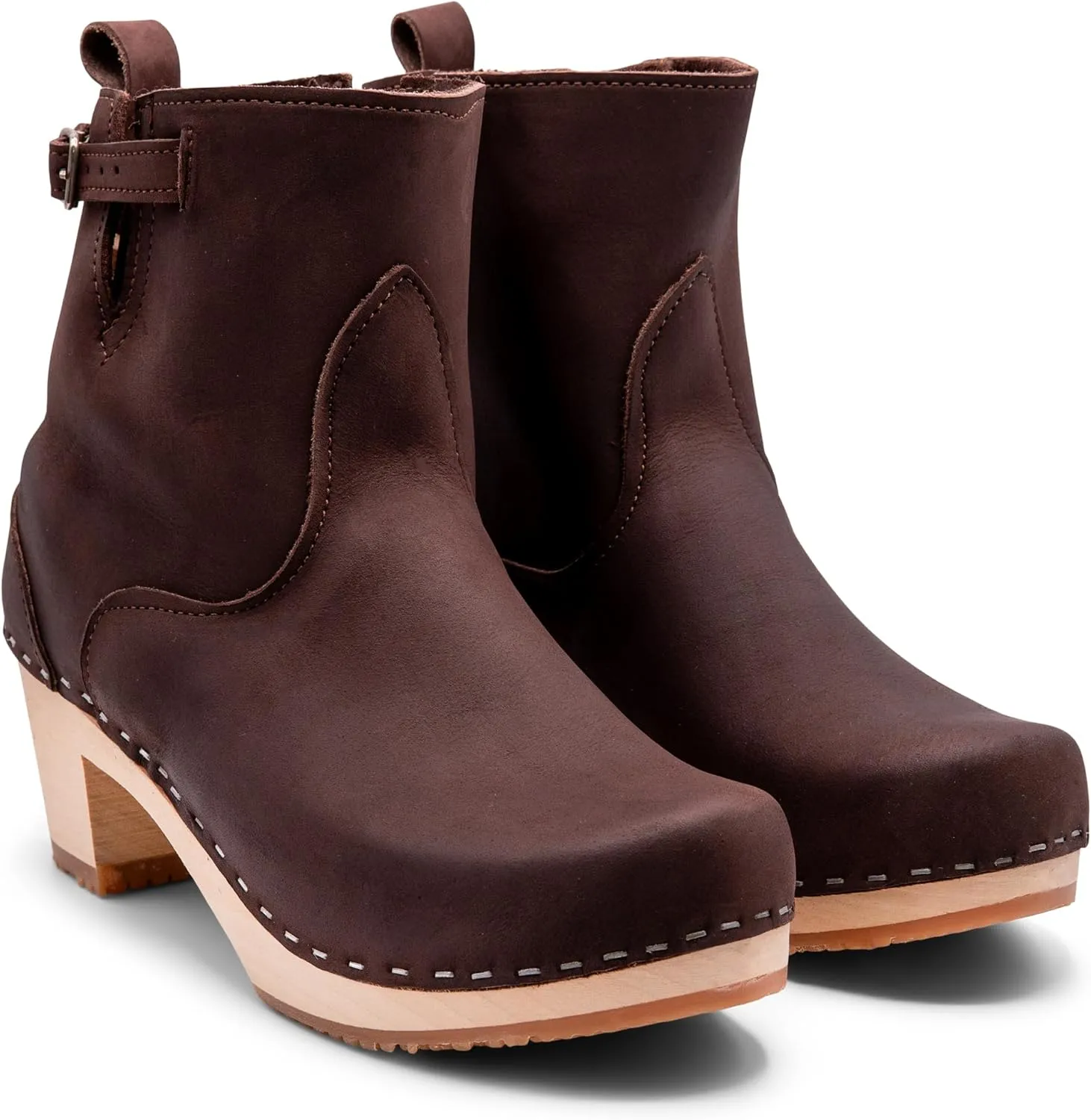 Sandgrens Handmade Swedish Wood Clogs for Women, High Heel Boots | New York High