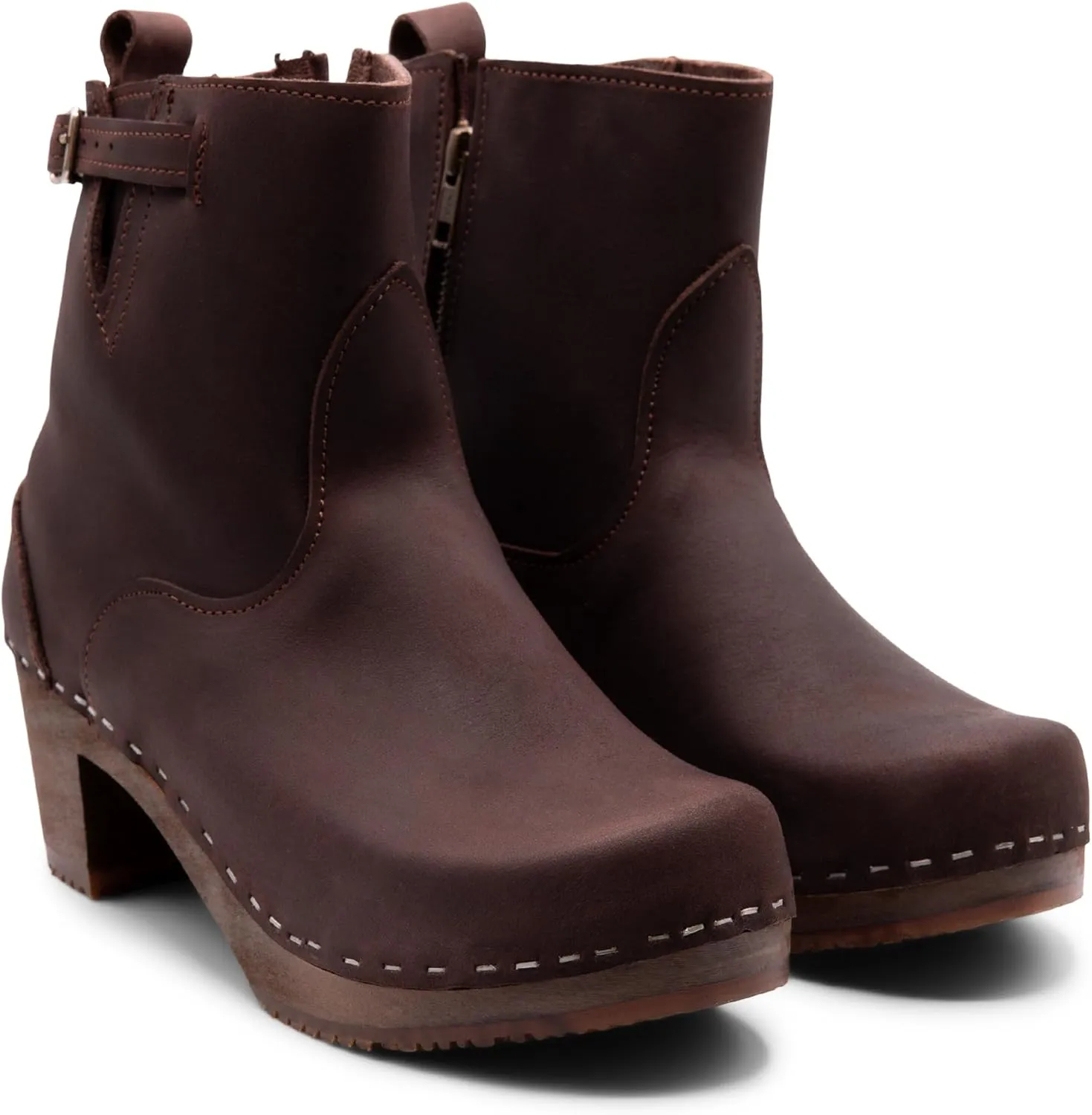 Sandgrens Handmade Swedish Wood Clogs for Women, High Heel Boots | New York High