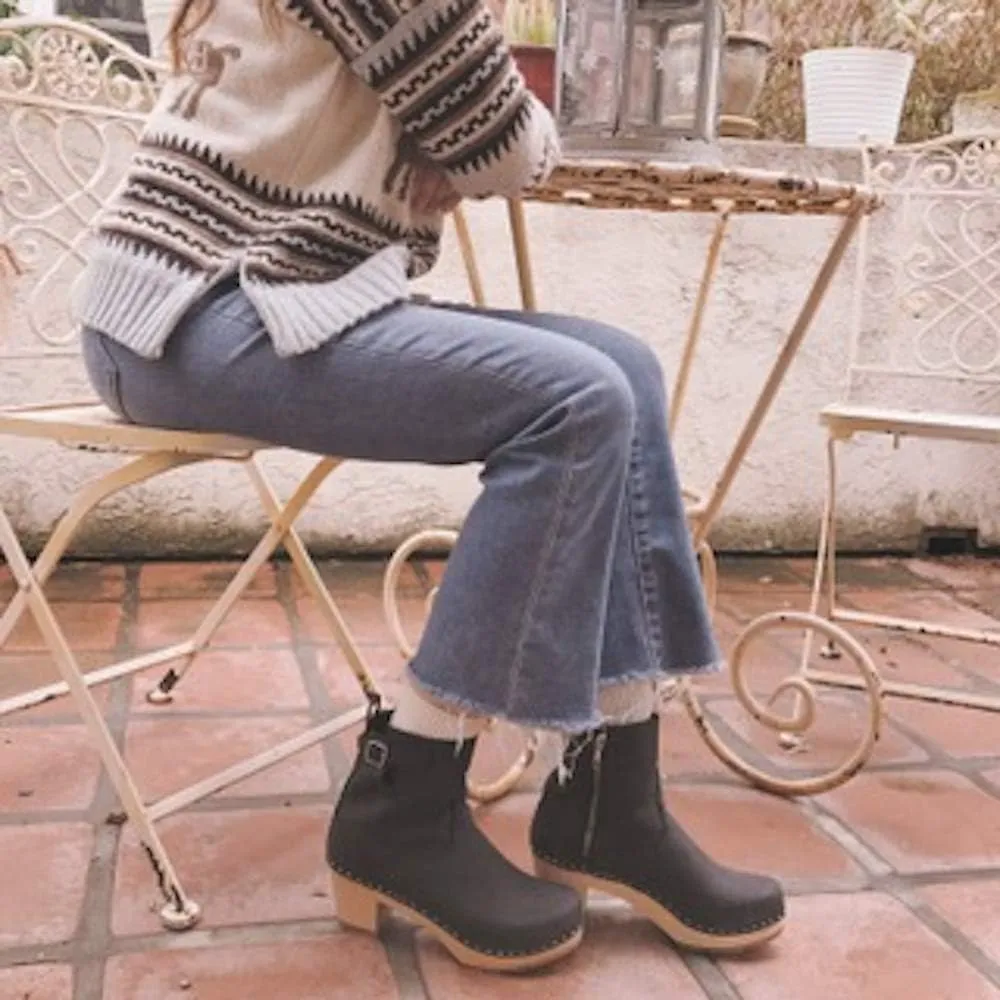 Sandgrens Handmade Swedish Wood Clogs for Women, High Heel Boots | New York High
