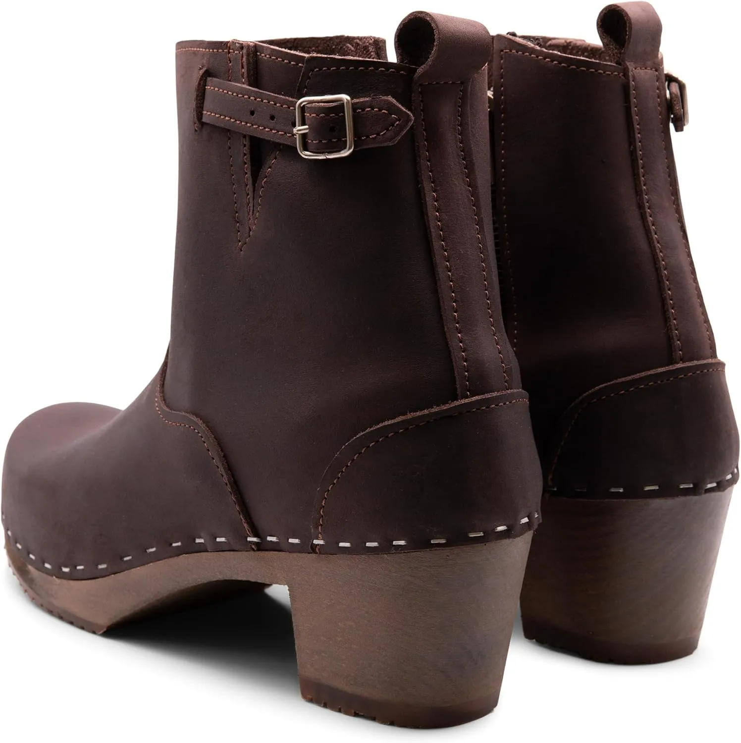 Sandgrens Handmade Swedish Wood Clogs for Women, High Heel Boots | New York High