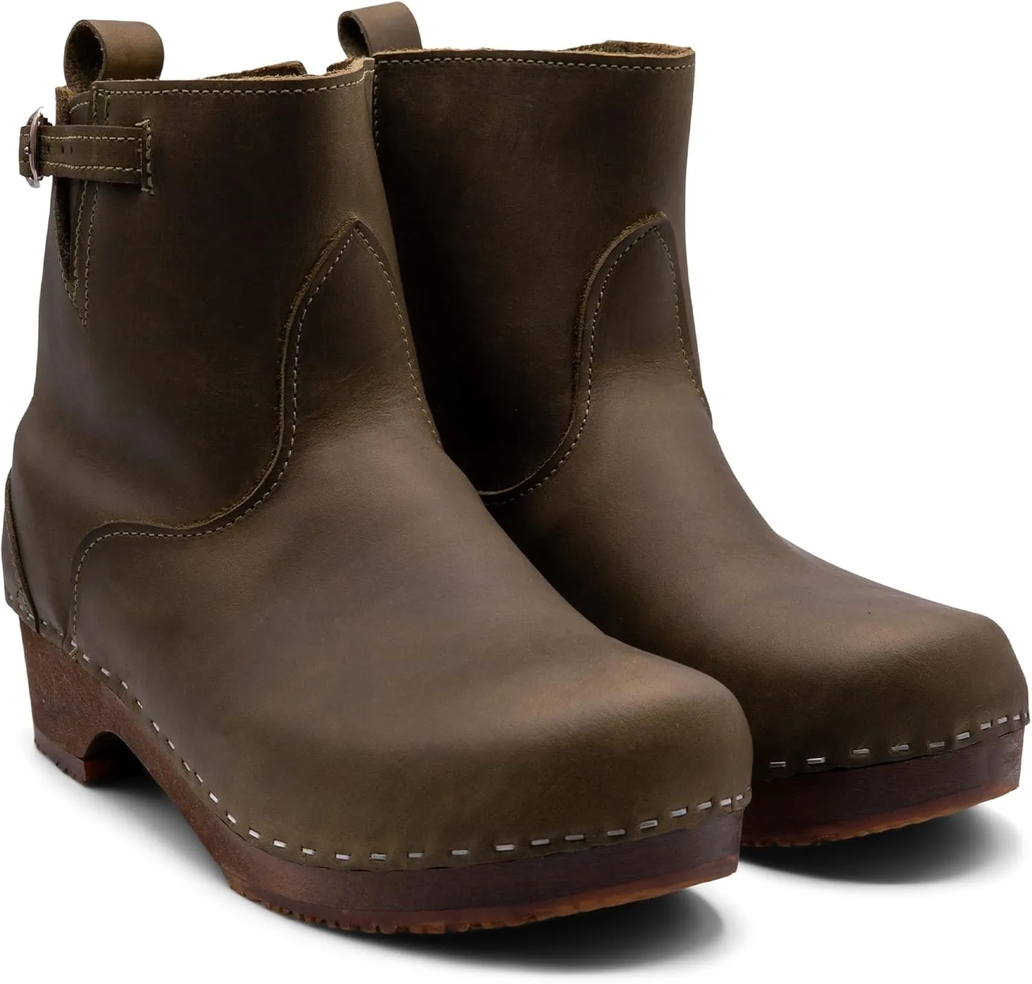 Sandgrens Handmade Swedish Wood Clogs for Women, Low Heel Boots | New York Low
