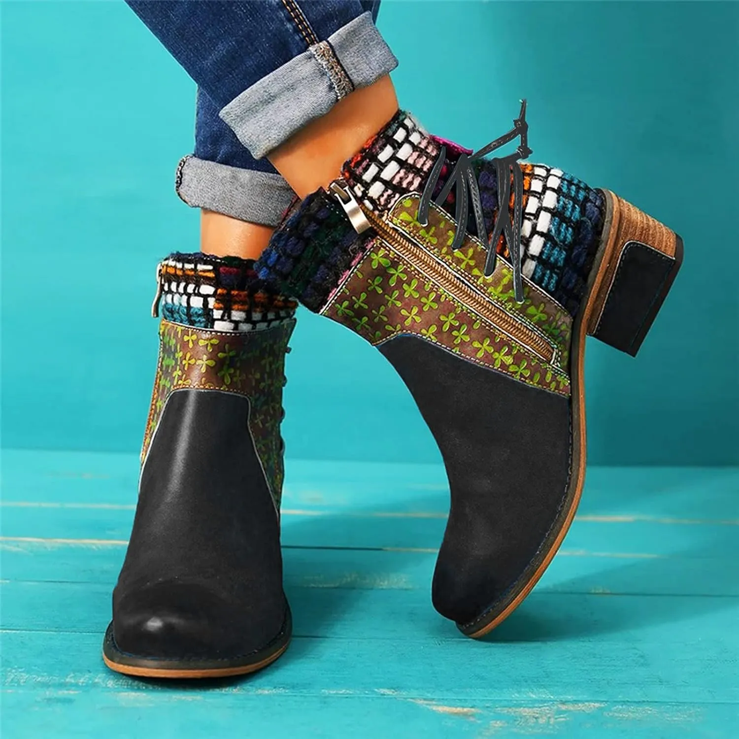 SBGMoSJ Black Wedge Ankle Boots for Women White Ankle Boots Wide Foot Womens Brown Ankle Boots Comfortable Ankle Leather Cowboy Boots for Women Dark Brown Ankle Boot Women Comfort